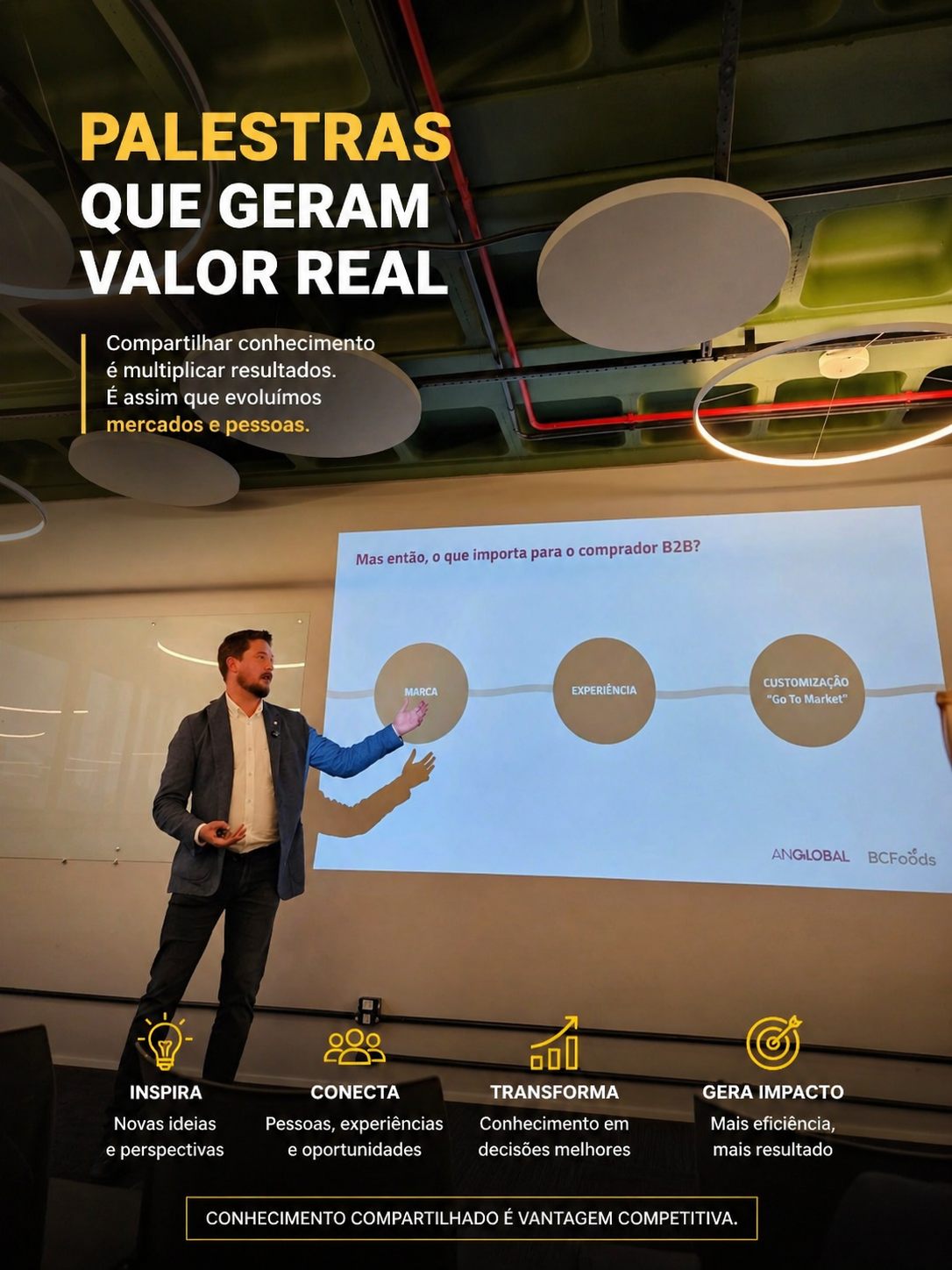 Lucas Müller palestrando sobre estratégia B2B